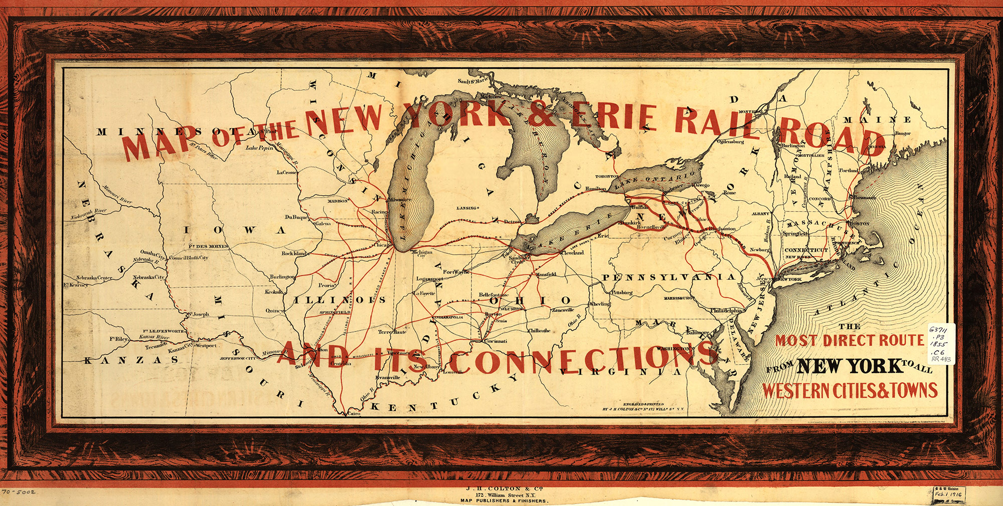 1855 Erie Railroad map